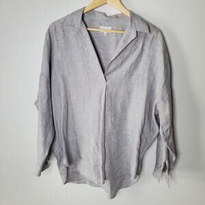 Witchery Grey 100% Linen pop over v-neck top in Excel. Condition